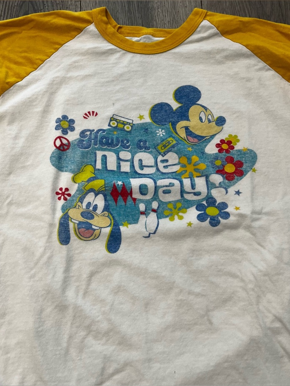 Disney Parks Pop Century Resort Have A Nice Day 3/4 Sleeve Colorblock T-Shirt - Picture 3 of 8